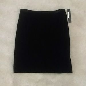NWT Tahari ASL Petite Black Velvet Midi Skirt